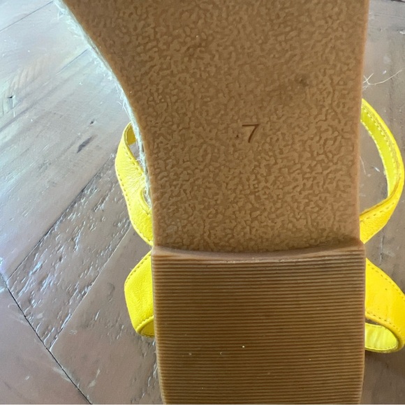 JACK ROGERS Evie Espadrille Sandal Thong Ankle Strap Leather Jute Yellow 7 - Picture 10 of 10